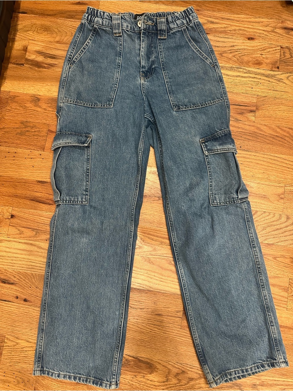 BDG Denim Cargo Pants in Faded Blue